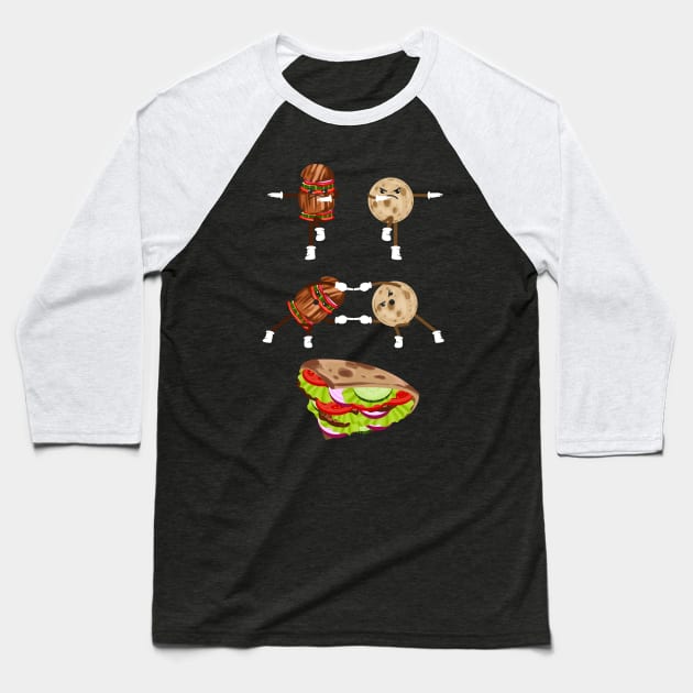 Doner Kebab, Grill, BBQ, Chips, Fries, Fast food Baseball T-Shirt by Strohalm